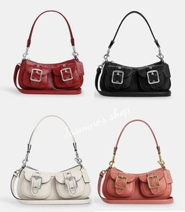 NWT Coach Ashton Baguette Bag patent leather CV943 / pebbled leather CM079 - Picture 1 of 50