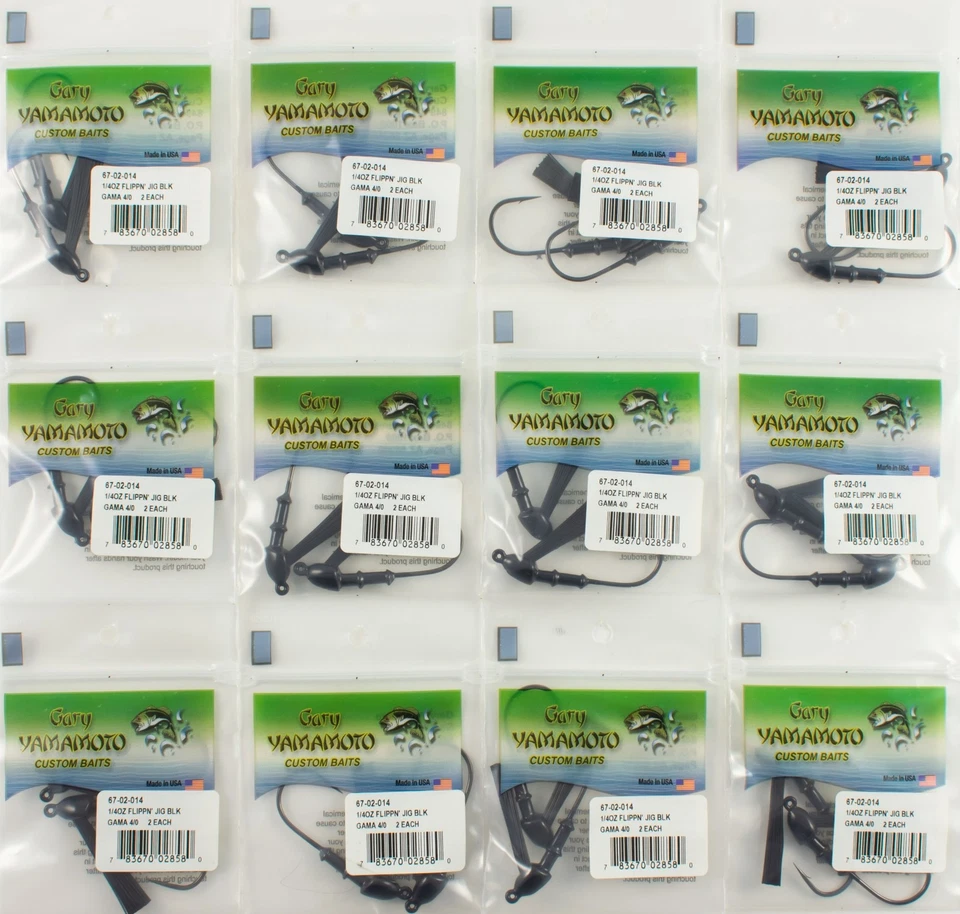 (LOT OF 12) GARY YAMAMOTO GAMAKATSU FLIPPIN' JIG 1/4OZ 4/0 67-02-014 M4426 - Image 1 of 1