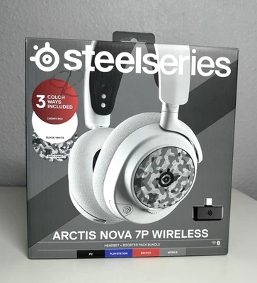 SteelSeries ARCTIS NOVA 7P Wireless Headset + Booster Pack White/Camo NIOB - Image 1 of 4