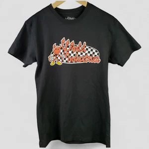 Camiseta negra para hombre Y2K World Industries logotipo a cuadros monopatín diablo gráfico - Imagen 1 de 10