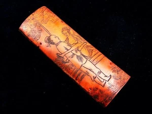 Vintage Hand Crafted Pendant Panel Ancient Exotic Figurines Painted #02132202 - Picture 1 of 6