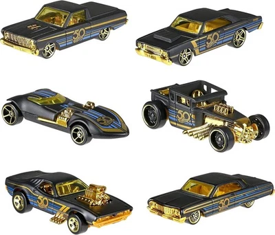 New 1:64 Hot Wheels 50th Anniversary Black & Gold Collection - Set of 6pcs - Image 1 of 3