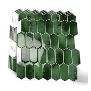 Long Hexagon Peel and Stick Tiles Backsplash,10 Sheets 3D Self Adhesive Wall - Picture 1 of 7