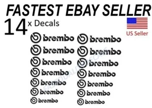 14 Brembo style Brake Caliper Decal Stickers Vinyl heat resistant FREE SHIPPING - Picture 1 of 5