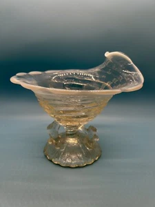 Antique Northwood Glass Ocean Shell Compote Opalescent Moonglow Twig Footed Dish - Picture 1 of 11