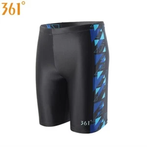 Men Swim Jammers Pool Swimming Trunks Black Swim Shorts Professional Swimwear - Picture 1 of 11