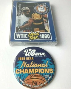 New Uconn 1999 Championship Game News Cassettes and Button - Picture 1 of 2