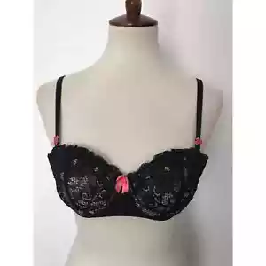 Adore Me Lingerie Women Sz 34B Bra Floral Lace Satin Padded Underwire - Picture 1 of 8