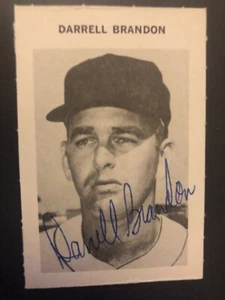 Tarjeta de juego de Milton Bradley 1969 autografiada por Darrell Brandon - Imagen 1 de 1