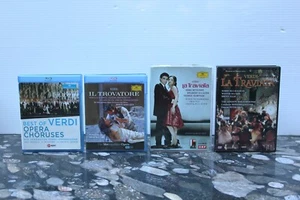 Verdi: Lot of 2 Blu-ray & 2 DVDs -Opera Best of Verdi, Il Trovatore, La Traviata - Picture 1 of 10