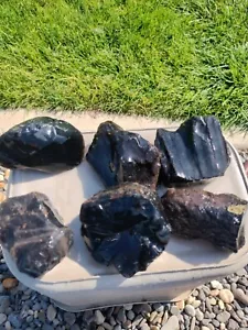 Una pieza de obsidiana para chakra o lapidario. De 0,75 a 1,05 pd. Una pieza. - Imagen 1 de 7