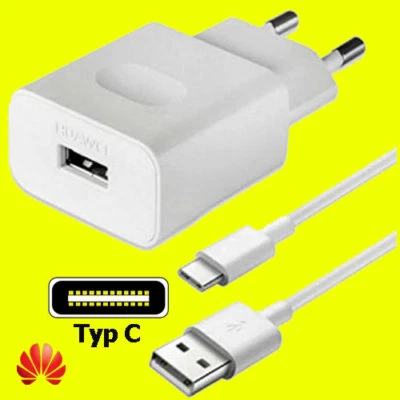 Original Huawei Schnell Ladegerät USB-C Ladekabel P9 P10 Mate 9 P20 Lite Nova 2 - Bild 1 von 3