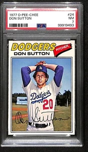 1977 OPC O PEE CHEE Baseball #24 Don Sutton HOF Los Angeles Dodgers PSA 7 7898 - Bild 1 von 4