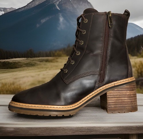 Stivali da donna Timberland Dalston Vibe 6 pollici cerniera laterale marroni taglia 8 5 e 9