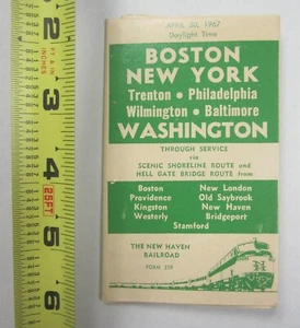 BOSTON NEW YORK WASHINGTON 1967 NEW HAVEN RAILROAD SCHEDULE AND PRICE BROCHURE - Picture 1 of 12
