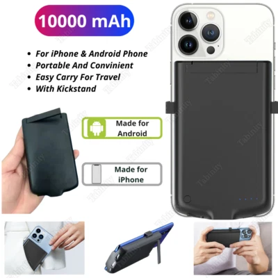For iPhone 16 15 14 13 12 Samsung 10000mAh Power Bank Battery Charger Case Cover - Image 1 of 4