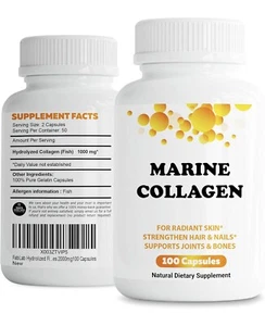 Marine collagen Supports Bone & Joint Health 100 Capsules - Picture 1 of 6