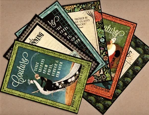 Graphic45 COUTURE (6 PIEZAS) 4"x6" TARJETAS CORTADAS A MANO álbum de recortes manualidades - Imagen 1 de 7