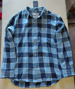 Levi’s Silvertab Flannel Men's Small Oversized Long Sleeve Button Shirt Blue NWT - Picture 1 of 9