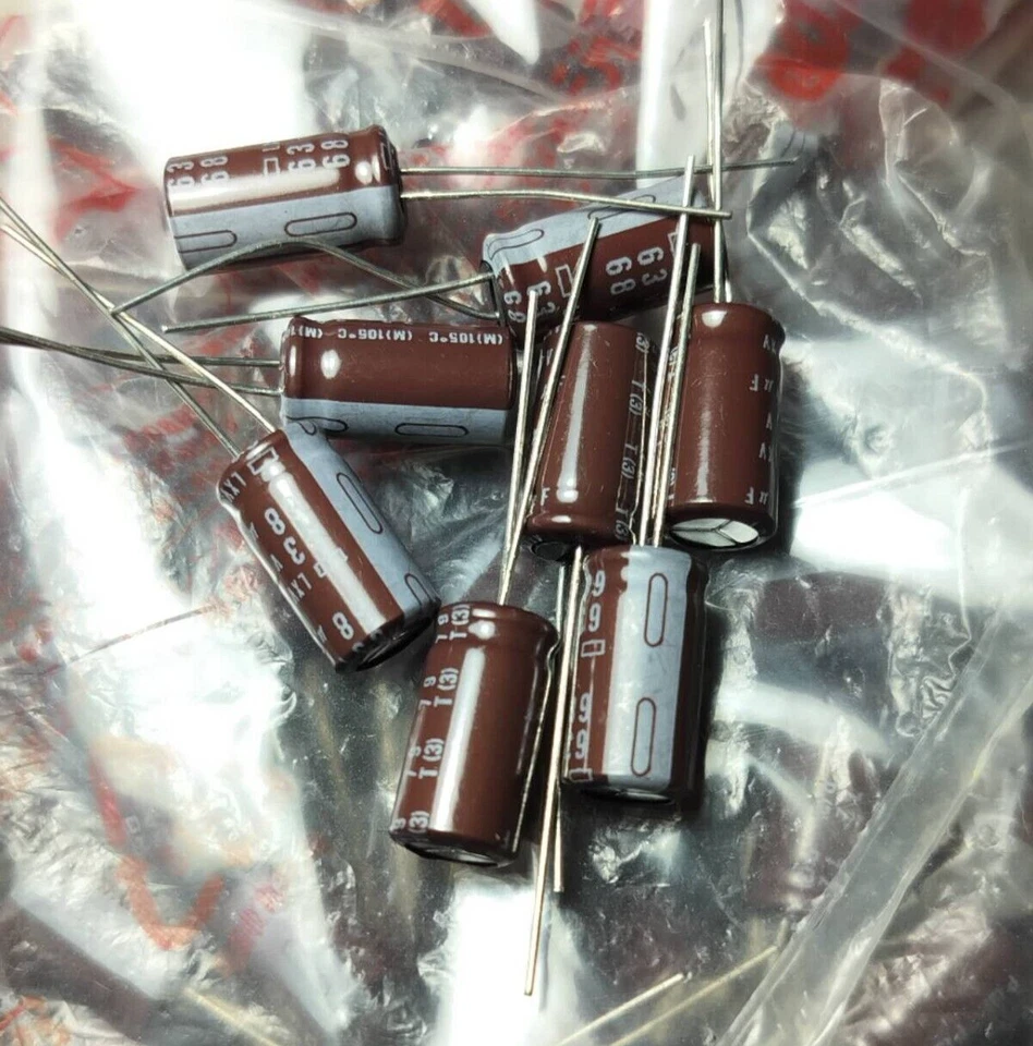 NIPPON CHEMI-CON 10pcs NCC 68uf 63v Radial Electrolytic Capacitors 63v68uF LXV Low ESR 68mfd 63v