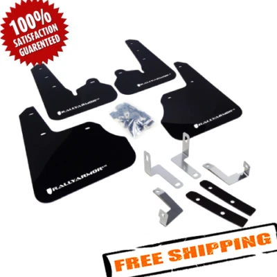 Rally Armor MF22-UR-BLK/WH Black UR Mud Flaps for 2012-2016 Subaru Impreza 4D/5D Foto 1 de 4