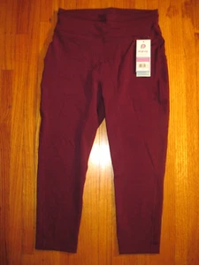 PoP Fit weinrote Capri Fitness Leggings mit Taschen Größe Medium neu mit Etikett - Bild 1 von 6