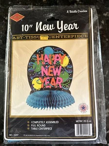 VTG 1983 Beistle 10” Happy New Year Table Centerpiece Art Tissue - Picture 1 of 10