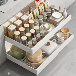 Pull Out Cabinet Organizer Heavy Duty Expandable Slide Out Drawer Storage Shelf - Picture 1 of 6