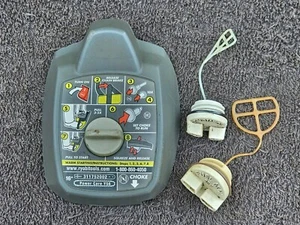 Ryobi RY3716 Air Filter Cover & 1 Chain Oil Cap 1 Gas Fuel Cap Chainsaw Part Lot - Picture 1 of 4