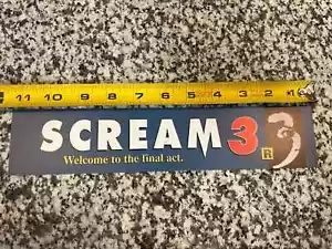 Scream 3 - Movie Theater Mylar Banner 11.5"x2.5” - Picture 1 of 1