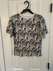 Marvel Spiderman Comic All Over Print Graphic T Shirt Multi Color Boys S (10) - Picture 1 of 3