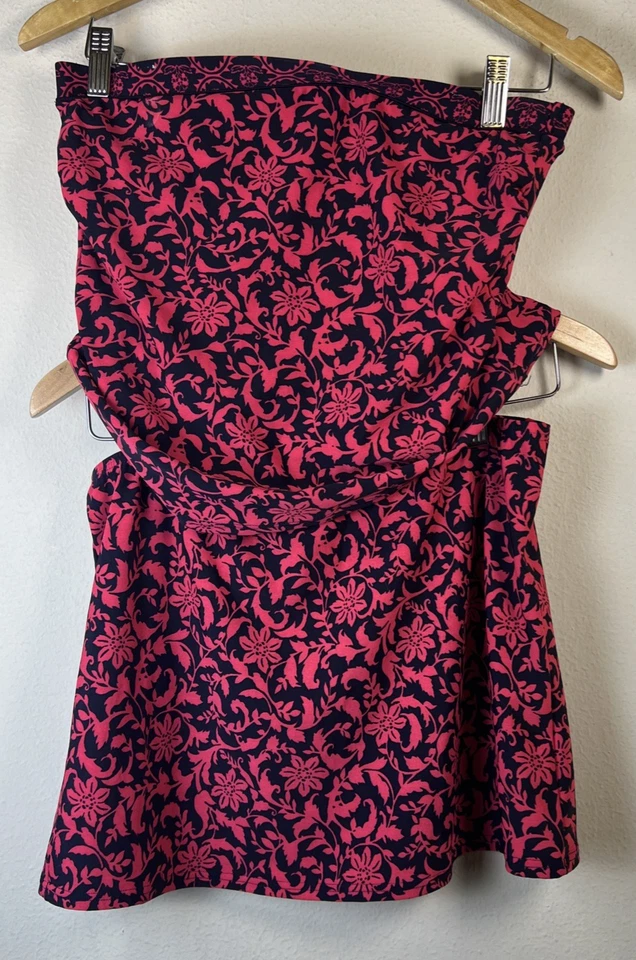 Lands End Traje de Baño Mujer 8 Largo Top y Falda Conjunto Sin Tirantes 2 Piezas Natación Foto 1 de 4