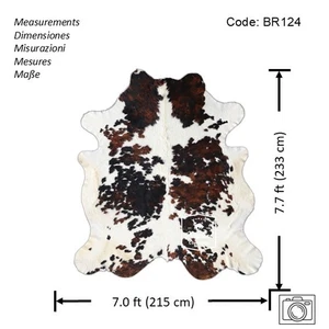 Cowhide Rug Tricolor High Quality Hair on Hide Size: Jumbo(XL)BR124 - Picture 1 of 15