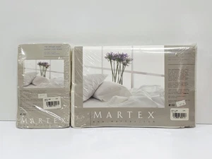 NOS Martex DOUBLE Flat Sheet  250 Thread Ct Tan and 2 Standard Pillowcases VTG - Picture 1 of 8