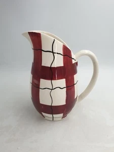 Vintage Kitsch J&G Meakin Studio Ware Habitant rot weiß groß Wasserkrug Krug - Bild 1 von 12