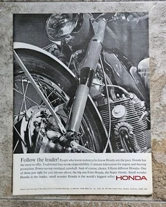 Revista publicitaria impresa vintage de motocicleta Honda 1965 - Imagen 1 de 3