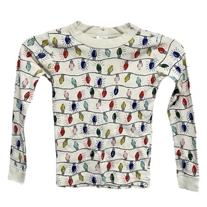 Hanna Andersson Kids Bright Bulbs Pajama Top Size 6-7 Holiday Christmas Lights - Picture 1 of 6