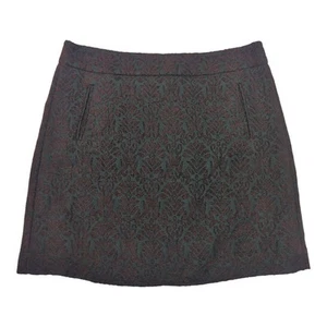 LOFT Black and Purple Jacquard Textured Mini Skirt Size 8 - Picture 1 of 5
