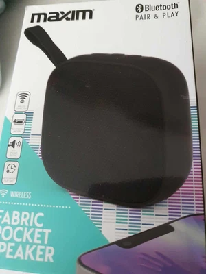 MAXIM Altoparlante tascabile in tessuto Bluetooth wireless 12 ore di riproduzione  - Immagine 1 di 2