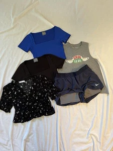 Bundle-3 Crop tops,FRIENDS Tee,1 pair of shorts. Sizes-XS,S,M. Pre-Owned - Picture 1 of 5