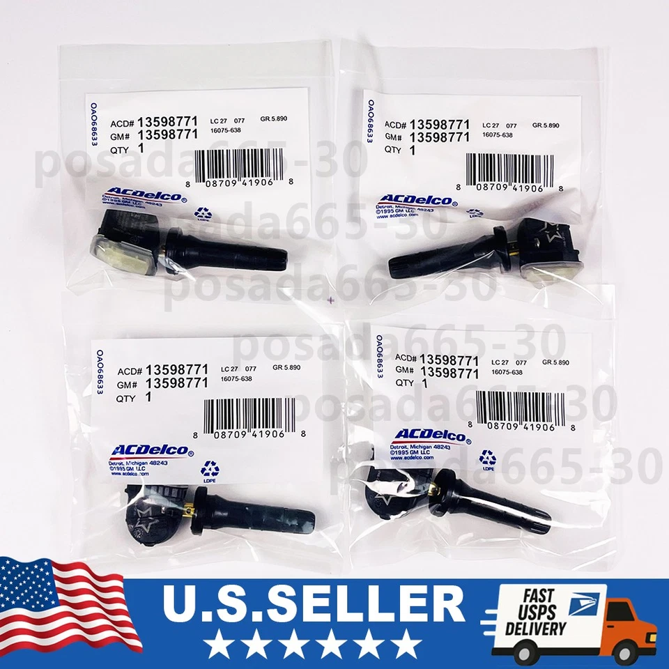 4Pcs Genuine OEM 13598771 Tire Pressure Sensor TPMS 315MHz For GMC Buick Chevy - Image 1 of 4