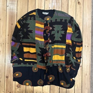 Haut tunique bohème We Be Bop taille 2X noir coloré imprimé artistique vintage rétro - Photo 1/10