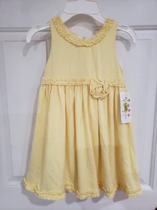Pippa & Julie Girls Size 5 Yellow Frilly Ruffled Floral Lined Summer Dress NWT - Picture 1 of 5