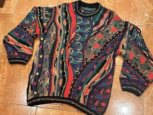 TUNDRA CANADA VINTAGE 1990 MEN L SWEATER MERCERIZED COTTON COSBY COOGI HIPHOP EU - Picture 1 of 6
