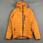 Fjern Jacket Mens Medium Orange Down Feather Hooded Aktiv Coat Puffer Outdoors