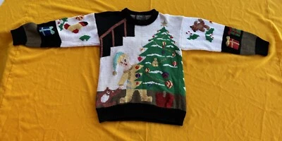 Suéter de Navidad Feo BEREK Marta D Árbol Santa Oso de Peluche Regalo Talla S De Colección Foto 1 de 4