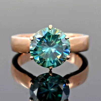 Anillo de plata 925 con diamantes azules de 5 quilates natural certificado VS1 para mujer aniversario Foto 1 de 4