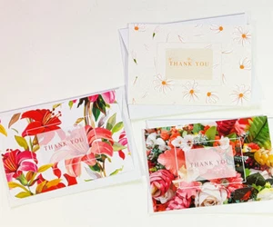 15 Thank You Cards Notes Flower Wedding Business Birthday Thankful AT THANK33 - Bild 1 von 5