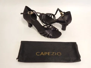 Capezio Mujer Sara T-Strap 2" Tacón Baile Salón Zapato Negro Satinado Talla 10 Ancho - Imagen 1 de 9