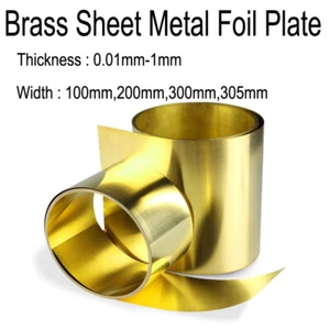 Thin Brass Sheet Roll Metal Foil Shim Plate Flexible Brass Coil Thick 0.01mm-1mm - Picture 1 of 12